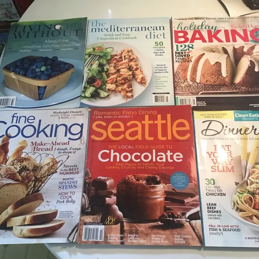 Lot Of 6 Cooking Magazinnes / Seattle Guide Mediterranean