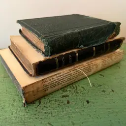 Set of 3 Antique Books 1800s. Shabby Condition Ephemera Display Verse, Scripture, Italian