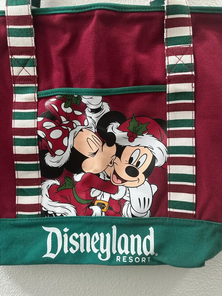 Disneyland Resort Christmas Theme Canvas Tote NWOT Mickey Minnie
