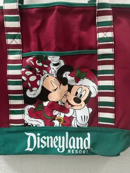 Disneyland Resort Christmas Theme Canvas Tote NWOT Mickey Minnie