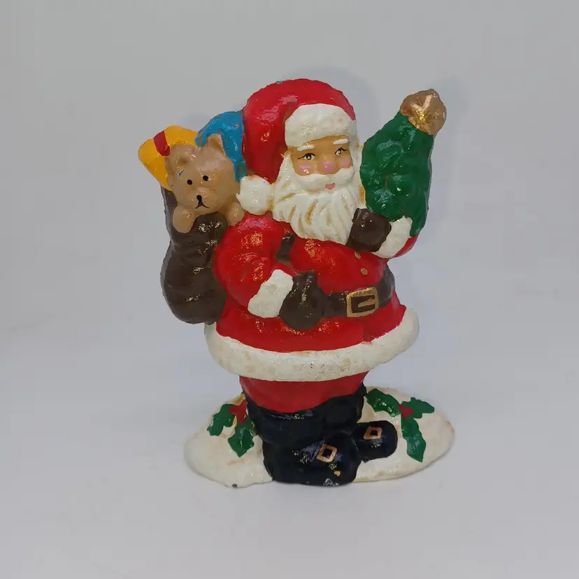 Vintage Solid Cast Iron Santa Claus