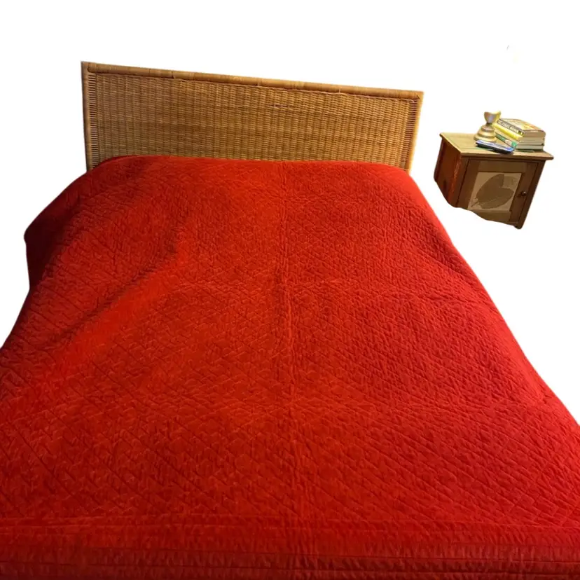 Martha Stewart Red Velvet Quilted Queen Blanket