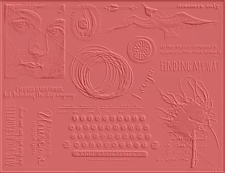 Unmounted Rubber Stamp Sheet - Inspirational Words and Objects Collection