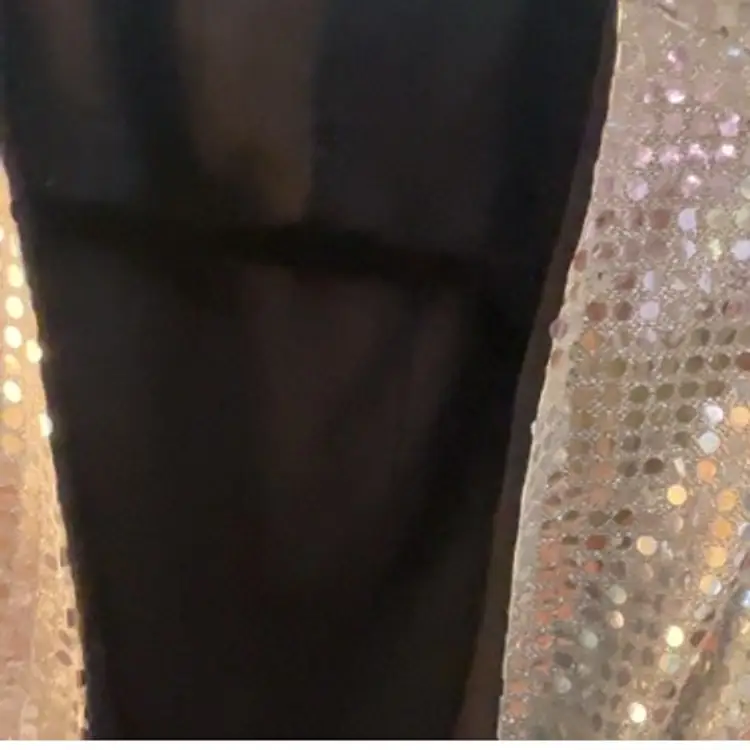 Vest Reversible Silver Black Sequined Vest Apx 24” PTP