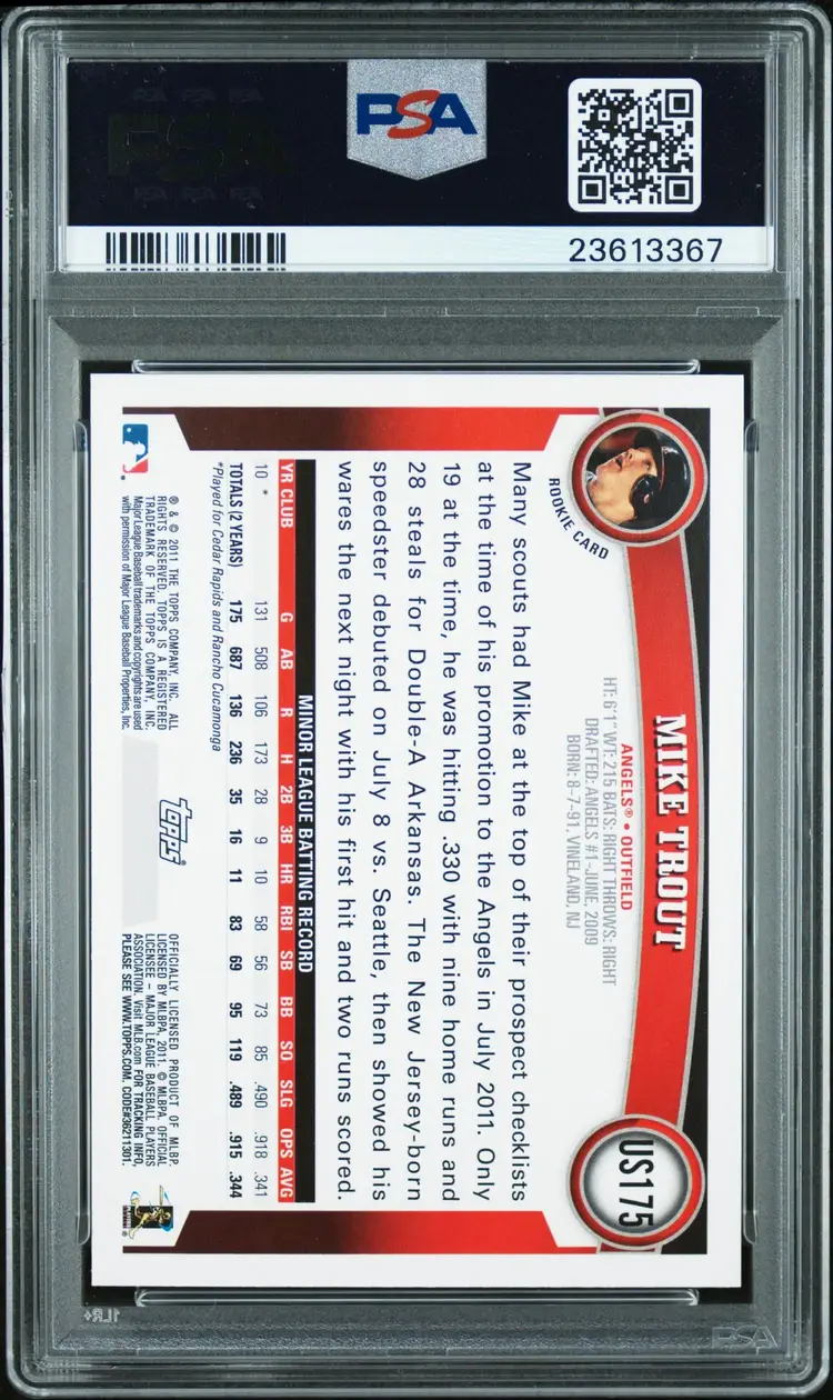 2011 Topps Update MIKE TROUT #US175 RC Rookie PSA 10 GEM MINT