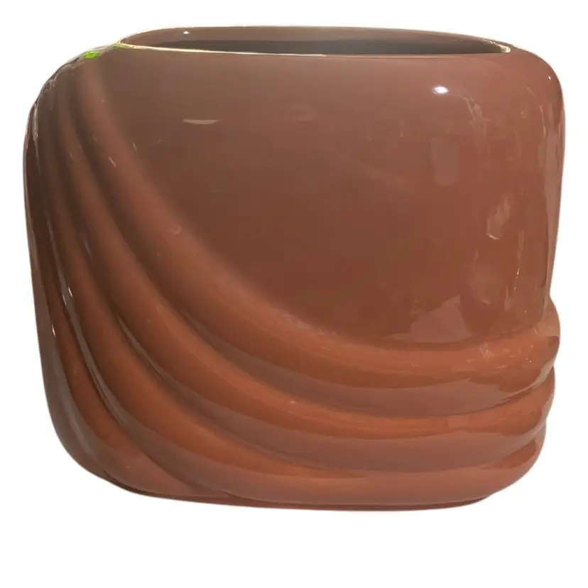 Vintage Haeger Peachy Pink Glaze Vase On White Stoneware Bud Vase Pottery Pitcher Vessel