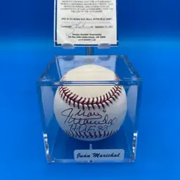 Juan Marichal H.O.F. 83 Autographed Rawlings Major League Baseball w/ COA & Case