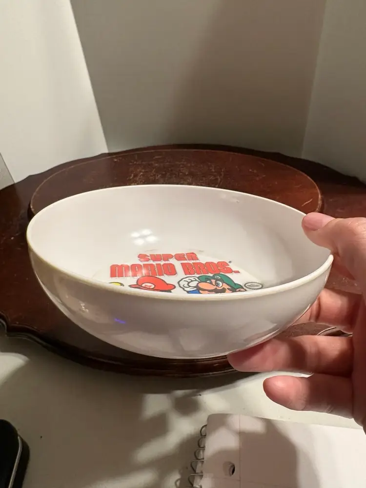 1989 Super Mario Brothers Nintendo Cereal Bowl