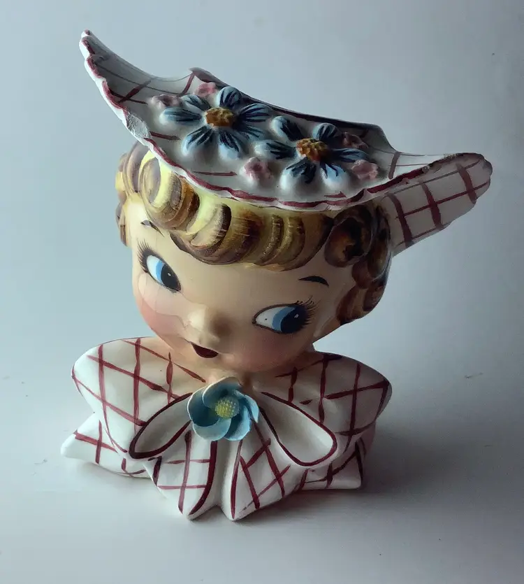 Vintage Lefton Miss Dainty Ceramic Head Vase