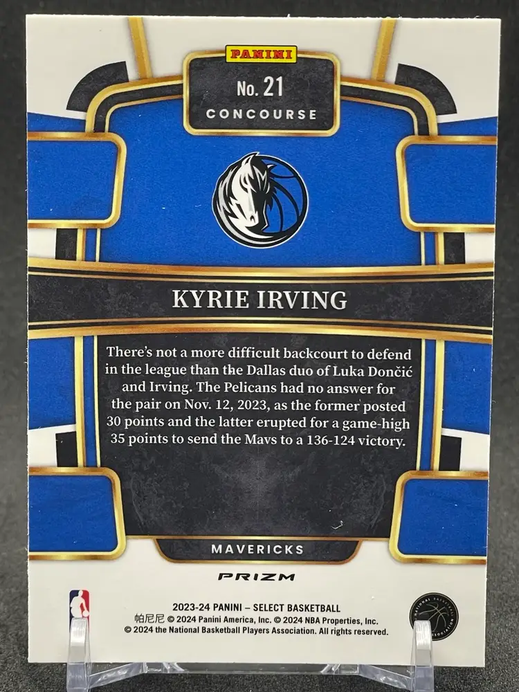 Kyrie Irving  2023-24 Select Concourse #21 Green White Purple Prizm