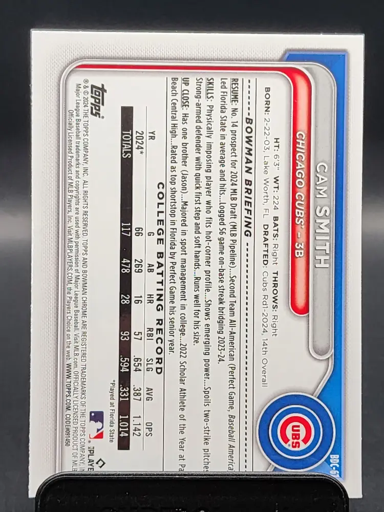 2024 Bowman Chrome Cam Smith