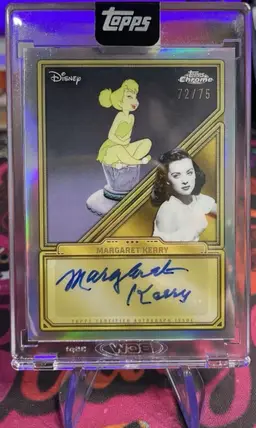 2025 Topps Chrome Disney Mint Tinker Bell modeled by Margaret Kerry Auto /75 SSP
