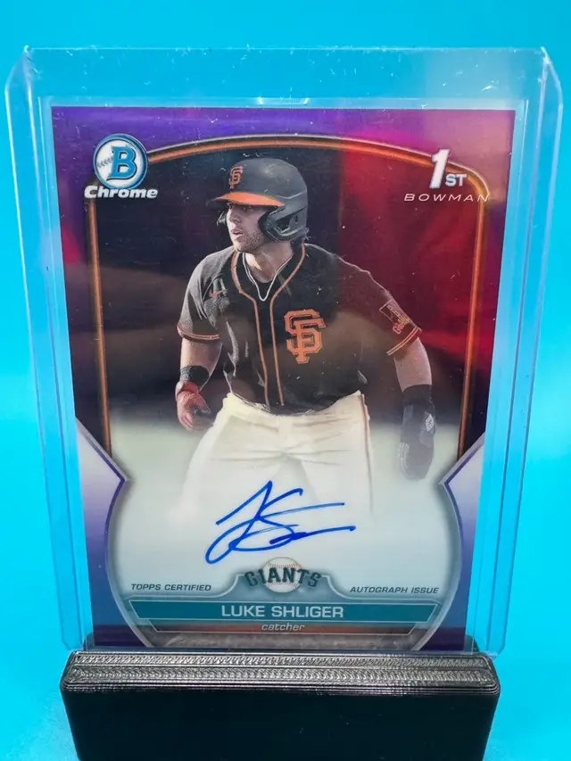 Luke Shliger 1st Bowman Auto Purple Refractor /250 San Francisco Giants