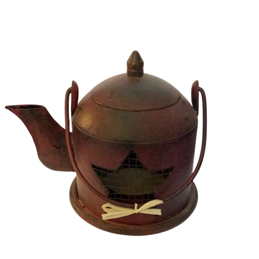 Metal Tea Kettle Votive Candle Holder