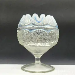 Jefferson Glass EAPG Pearls & Scales Opalescent Pedestal Rose Bowl