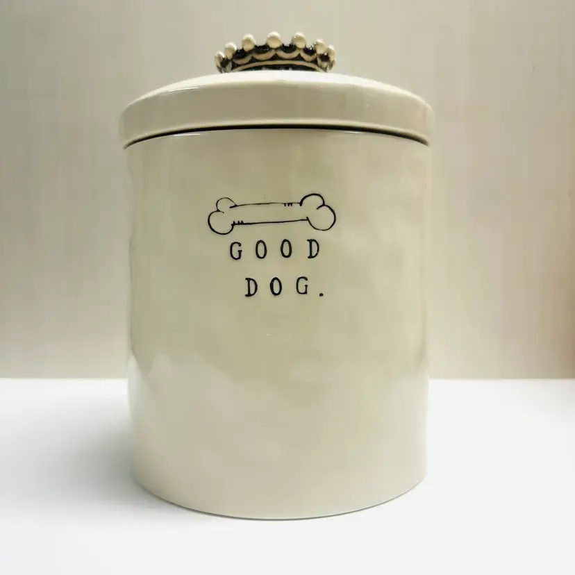 Retired Rae Dunn Good Dog Lidded Canister Container Ceramic