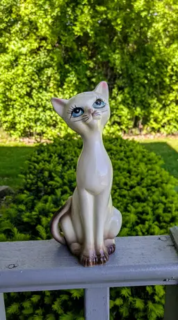 MCM Ceramic Siamese Cat Figurine 9.1/2" Napco Japan