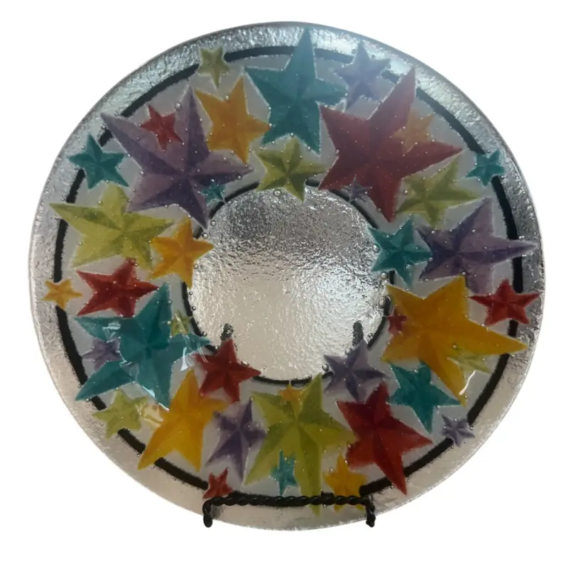 Peggy Karr Fused Art Glass Bowl -Retire