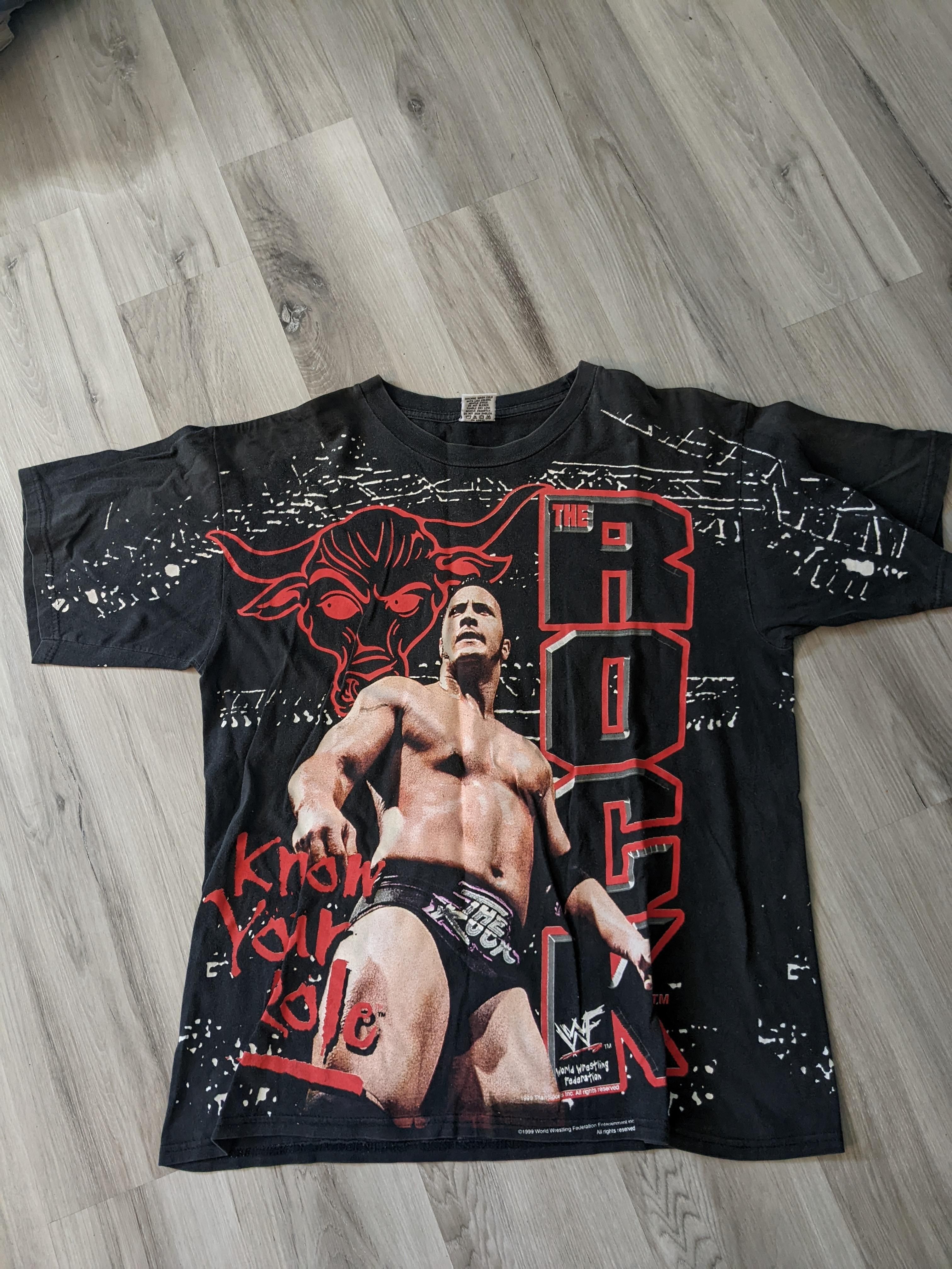 WWE WWF THE ROCK ホッケーシャツ　ゲームシャツ　ザ・ロック　古着 WWE WWF THE ROCK ホッケーシャツ ゲームシャツ ザ・ロック 古着 WWE