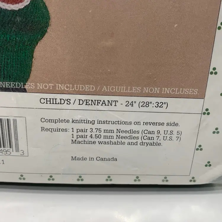 Spinrite Christmas Gingerbread Boy Vest Kit With Yarn Child Size New Old Stock