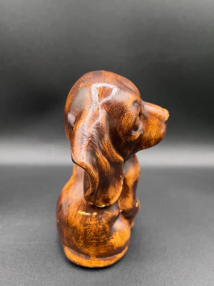 #08 Brown Hobbyist Art Pottery Puppy Dog Figurine 5.5”