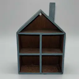 Wooden Hen House Or Miniature Blue House 4.75”
