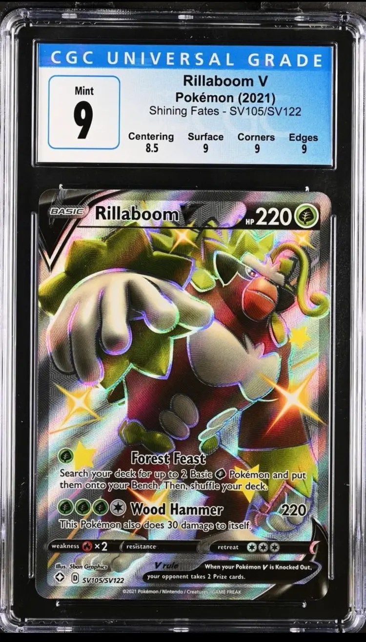 Rillaboom V SV105/SV122 Shining Fates: Shiny Vault Holo CGC 9 Pokemon