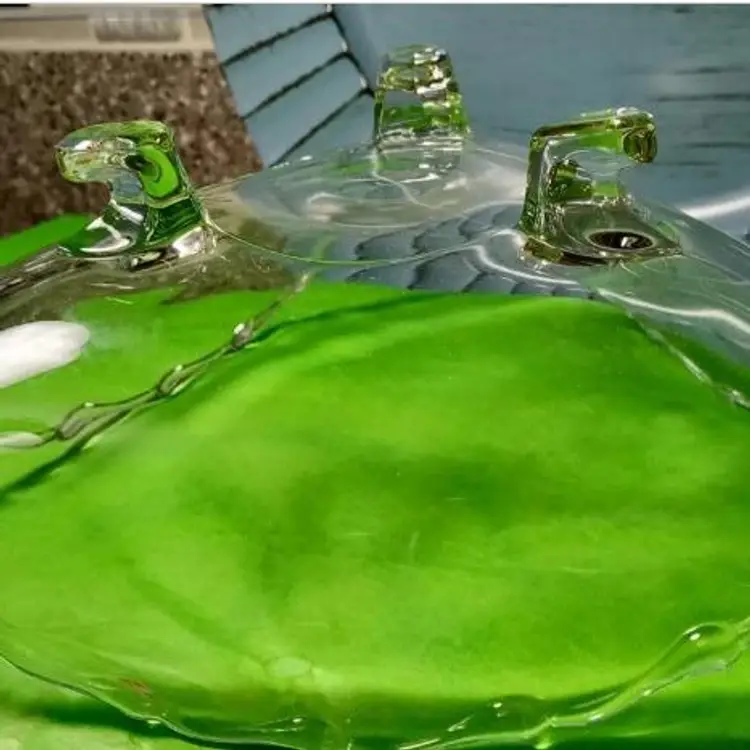 Glass Vintage Fostoria Three Leg Pestal Beauty Table Center Pc Decor