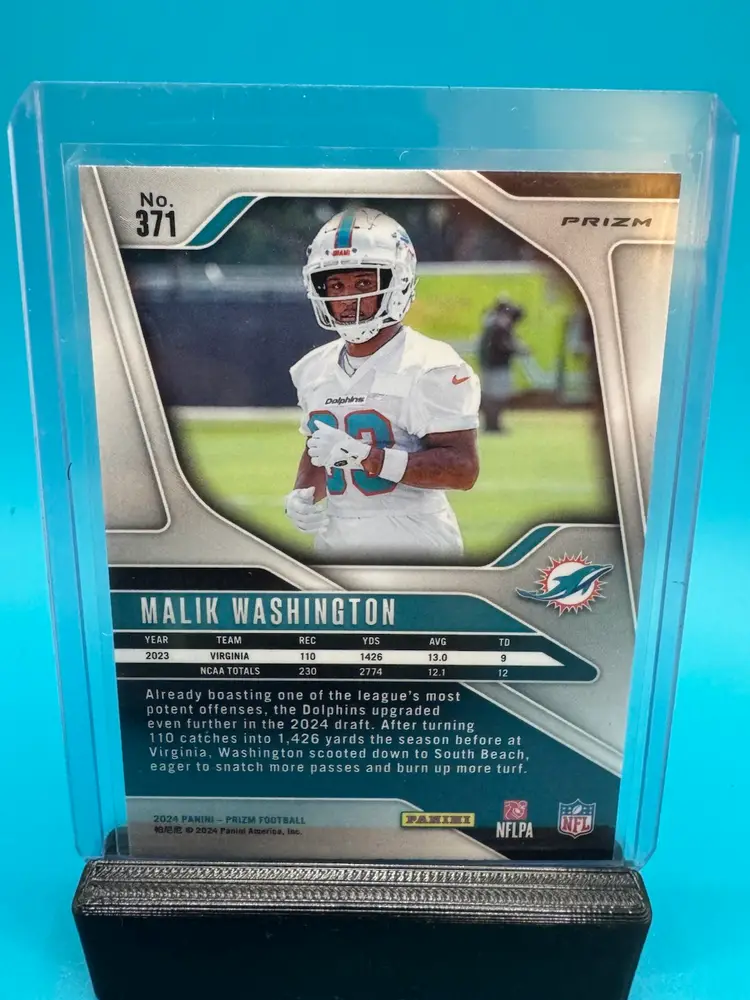 Malik Washington Prizm Neon Green Pulsar RC Miami Dolphins