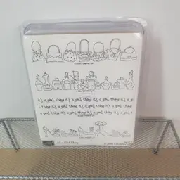 Free Ship...Stampin' Up! Wood Unmounted Rubber Stamp Set (4) It's a Girl Thing NEW