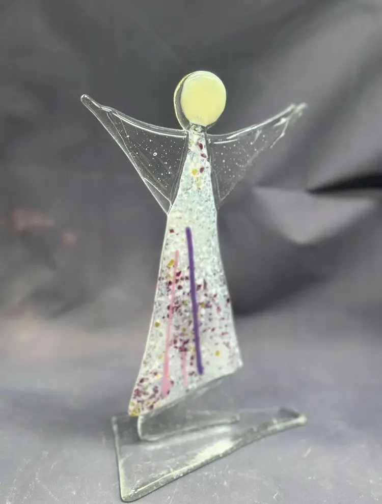 DOOIT DESIGNS From Greenland Fused Art Glass Angel Princess Figurine