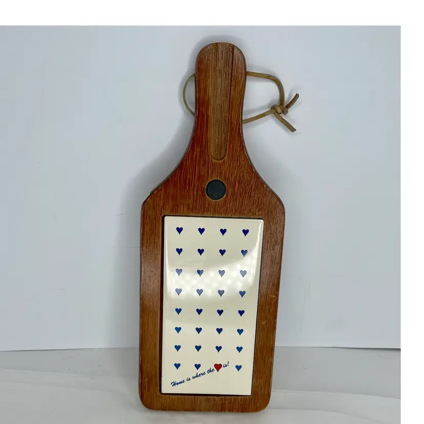VTG Home is Where the Heart Is Wood Paddle Ceramic Tile Cutting Board Stage Prop