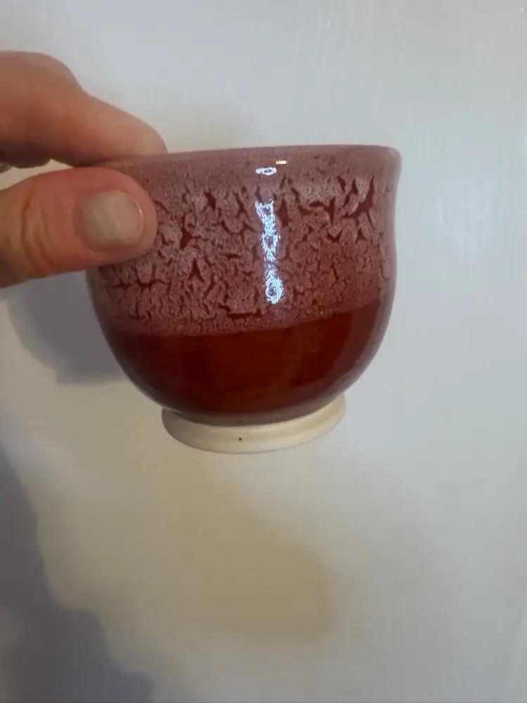 Drip Glazed Art Pottery Bowl/Ramekin 3” Signed