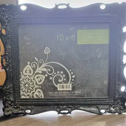 Ornate Black Baroque Style Picture Frame 10x8 Resin  Green Tree Gallery