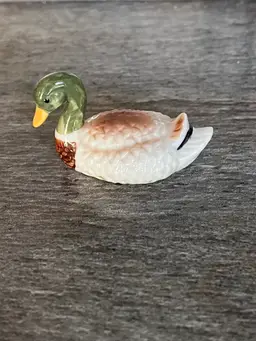 Miniature Porcelain Mallard Duck Figure