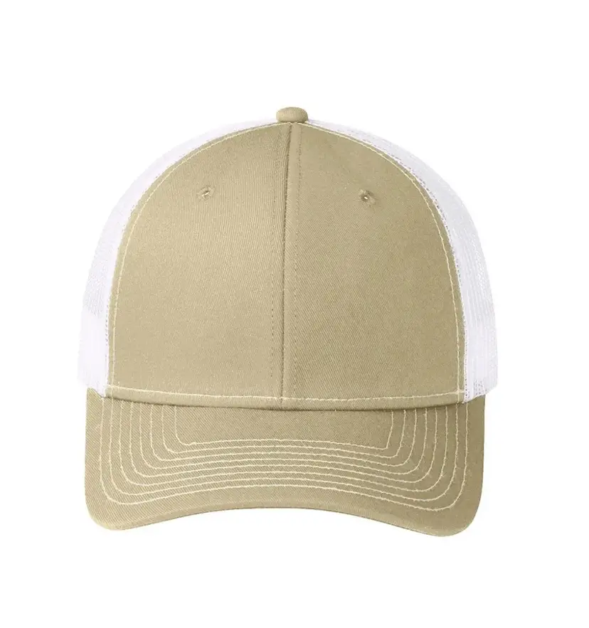 Port Authority Snapback Cream Trucker Hat NEW