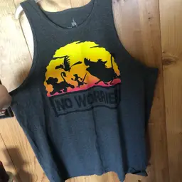 Vintage Disney Animal Kingdom 90s Lion King No Worries Muscle Shirt Mens Size XL