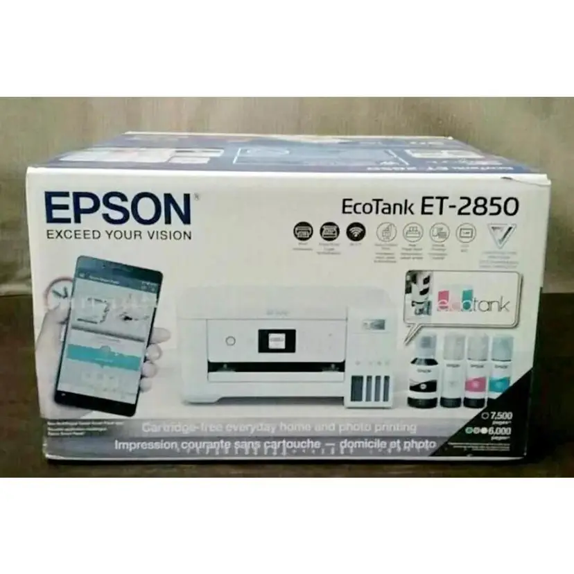 Epson EcoTank ET-2850 Wireless Color All-in-One Cartridge-Free Printer with Scan. New