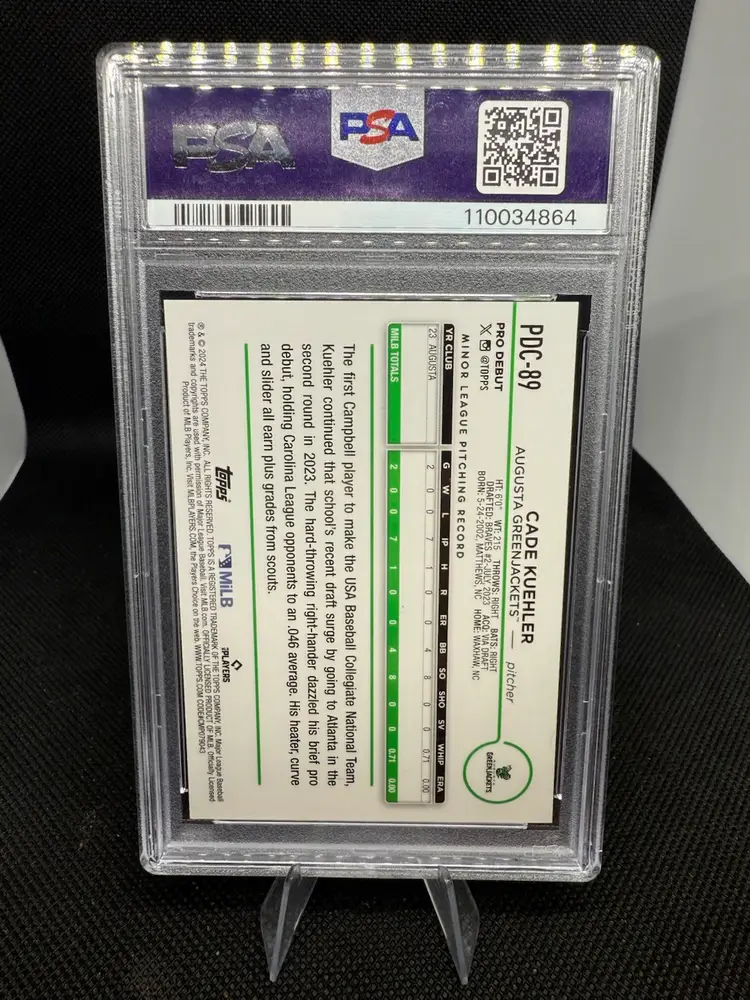 2024 Topps Pro Debut Cade Kuehler Red Refractor /5 PSA 10 Atlanta Braves