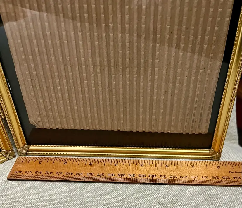 1960s Gold Tone Embossed Duo 8 X 10 Picture Frame MCM Tabletop ...