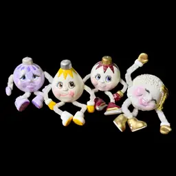 4 PC Vintage Ceramic Anthropomorphic Christmas Ornament Shelf Sitters