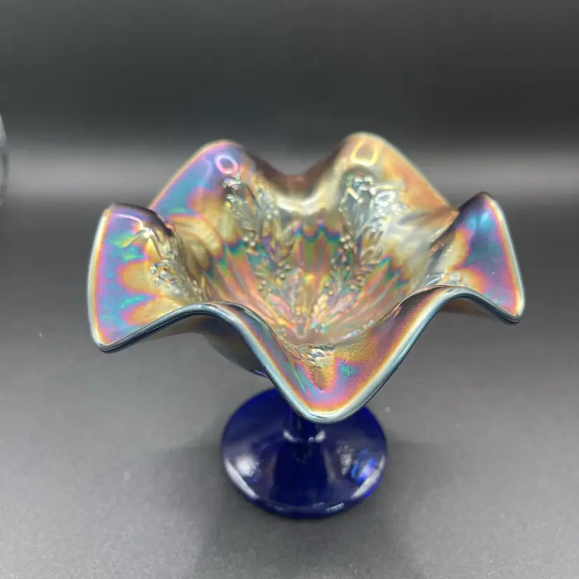 Vintage Fenton Carnival Glass Compote
