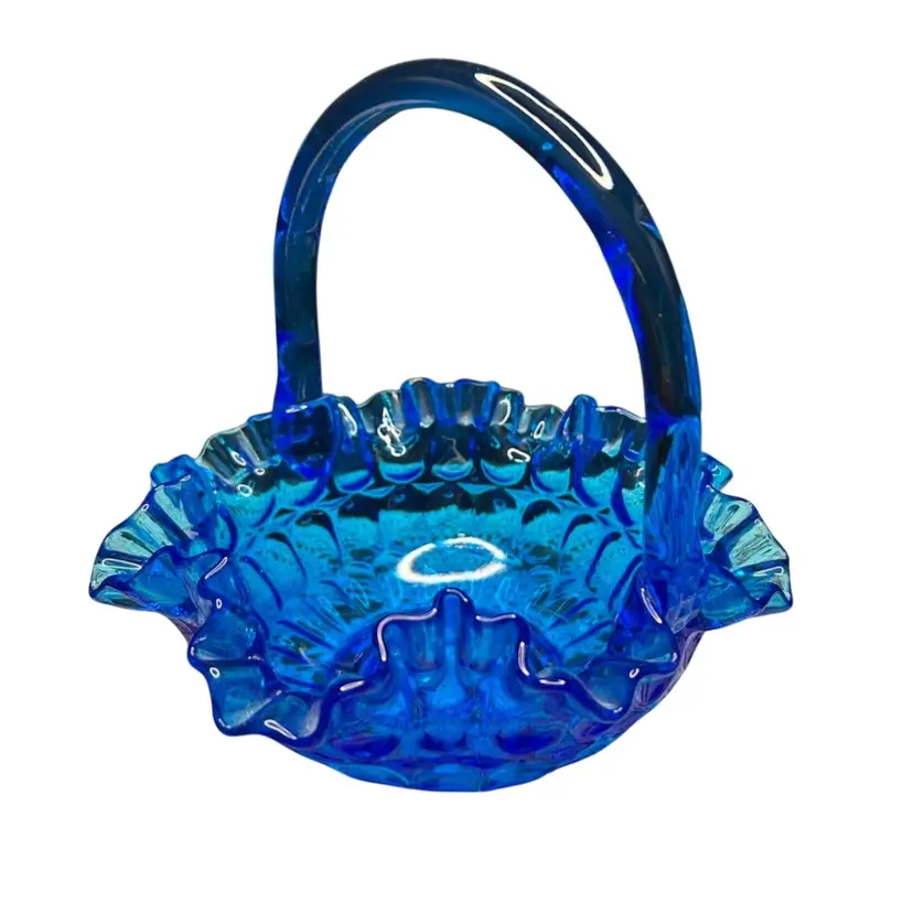 #01 Vintage Fenton Colonial Blue Thumbprint 8 1/2 X 8 1/2