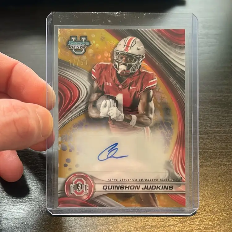 Quinshon Judkins 2024 Bowman Best U Auto Gold /50