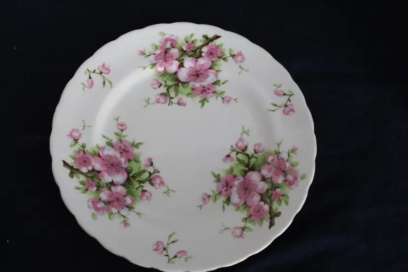Cherry Blossom Scalloped 8 In Plate Royal Chelsea Vintage