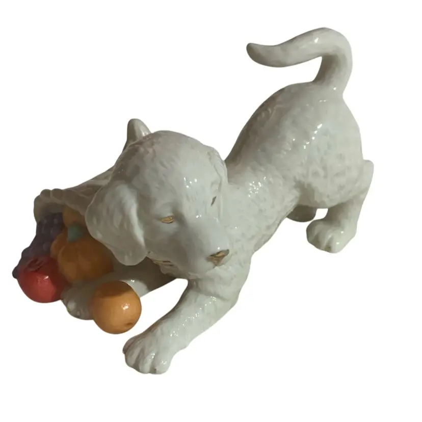 423 Lenox Harvest Playtime November Golden Year Puppies Golden Retriever Puppy Dog 🐶 Figurine  4” Long And 2” Tall 🐕