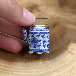 Vintage Mini Blue And white Tea Pot With Lid