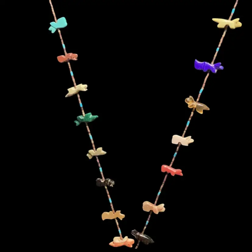 Vintage Zuni Fetish Necklace Single Strand