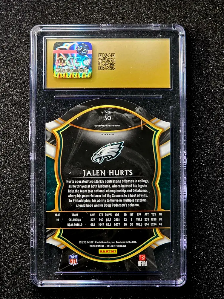 2020 Select Die-Cut Light Red Prizm #50 Jalen Hurts RC Rookie CGC 10 PRISTINE!