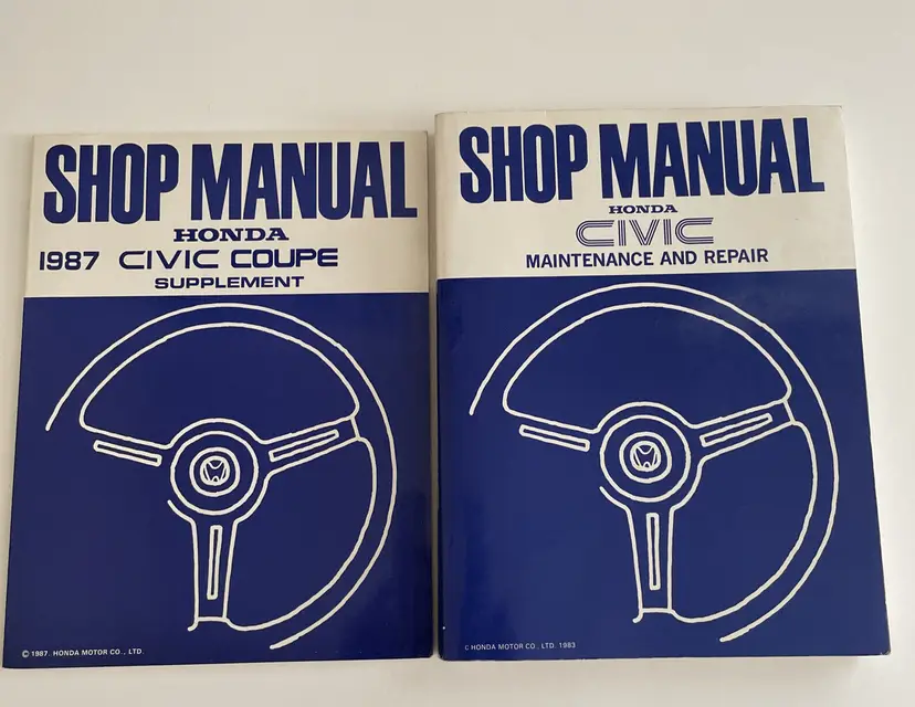 Honda Civic 1987 Shop Manual Maintenance & Repair 1983 Book